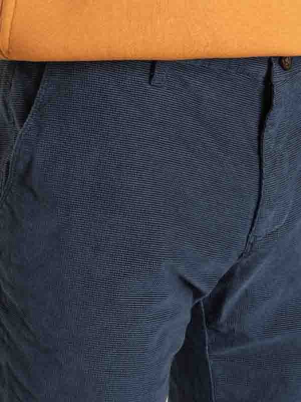 Indian Terrain Men's Comfort Fit Solid Navy Trousers